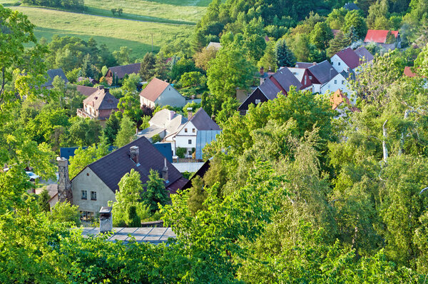 View of traditional village, picture taken in the Czech Republic.