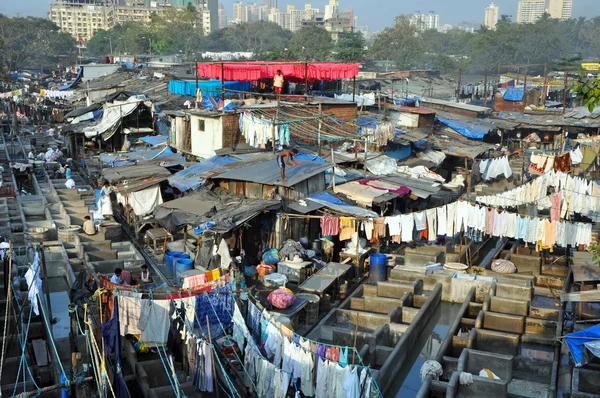 Dhobi Ghat in Mumbai, India. — Stockfoto