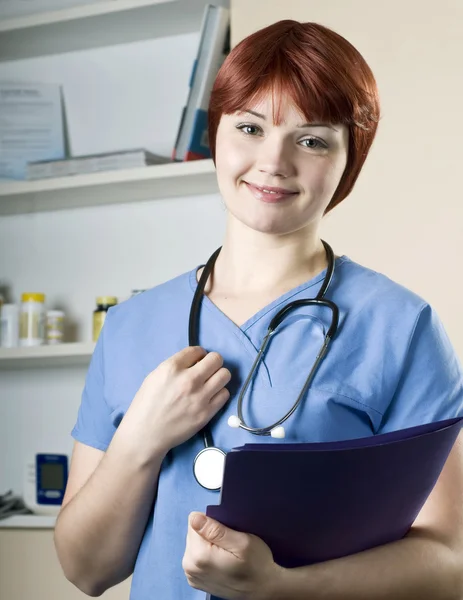 Young pretty woman nurse at hospital — Stock Photo, Image