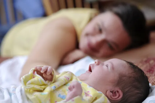 Picture of happy mother with newborn baby Stock Photo