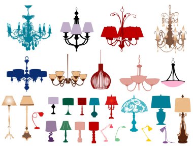 Lamps and chandeliers clipart