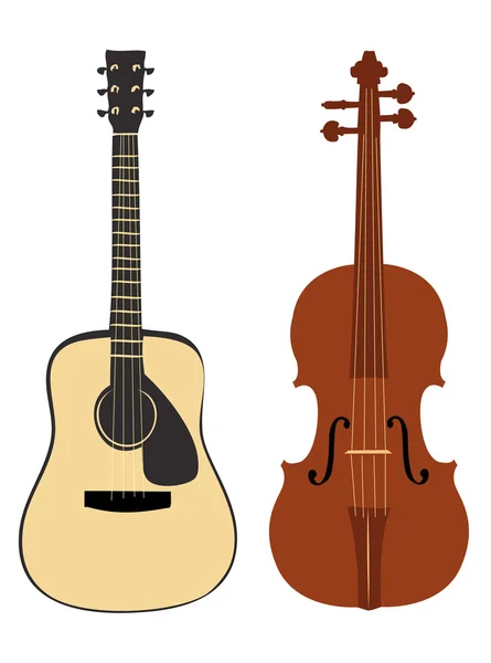 Гитара и скрипка — стоковый вектор