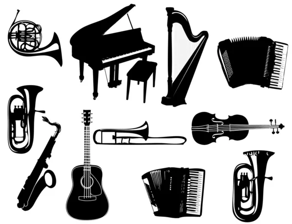 Instrumentos musicales — Vector de stock