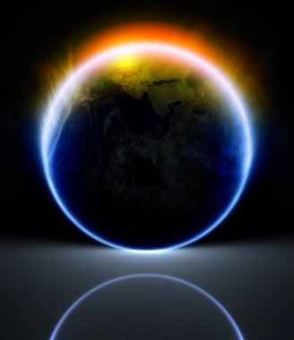 Planet with reflection clipart