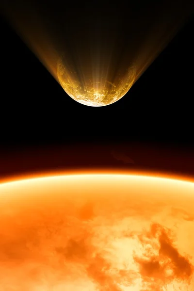 Hořící planeta — Stock fotografie