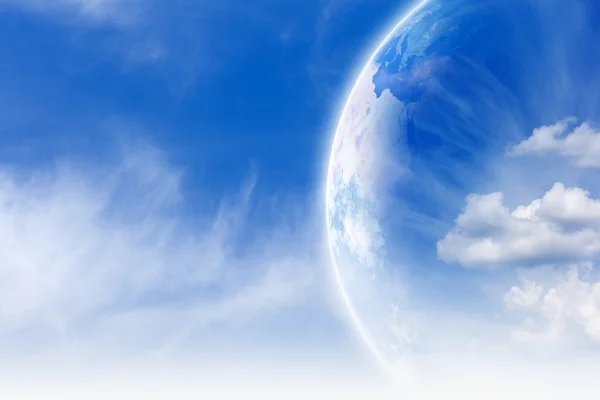 Planet Earth in sky — Stock Photo, Image