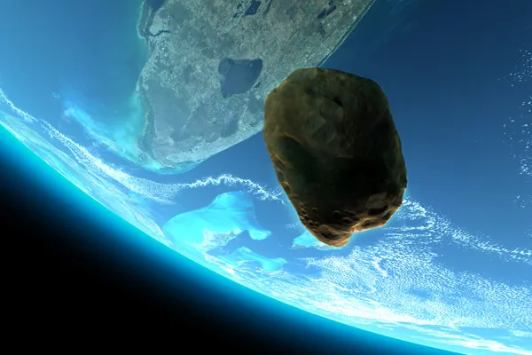 Meteor a föld felé hömpölygő — Stock Fotó