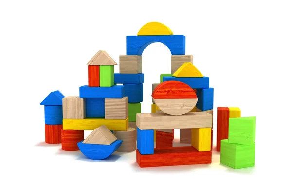 Blocos de brinquedo de madeira — Fotografia de Stock