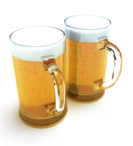 stock image Two beer mugs