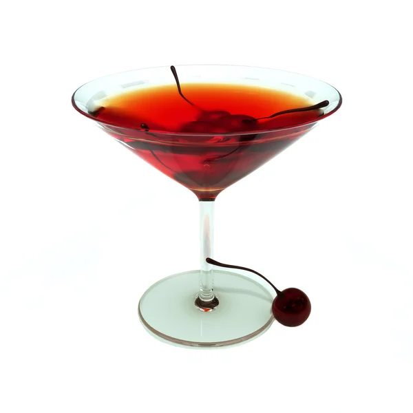 stock image Cocktail Manhattan or Rob Roy style with cherries