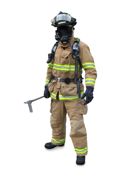 Modern firefighter in gear — Stock Photo, Image