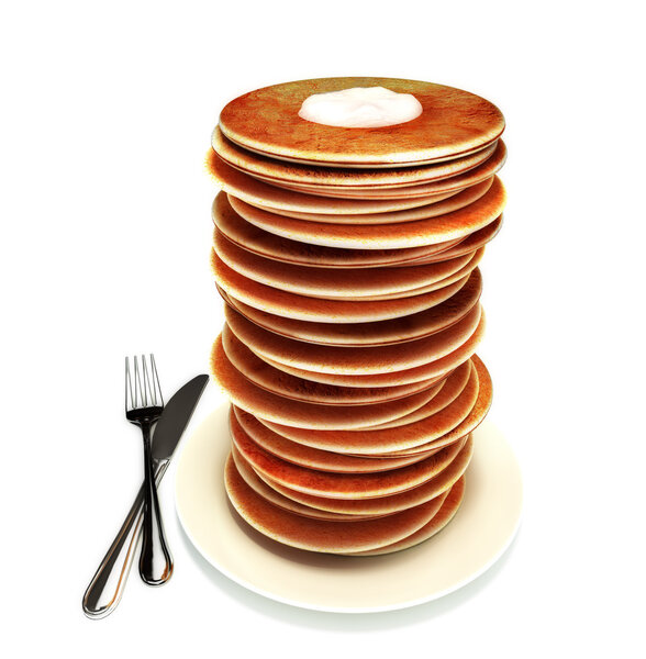 Large stack of pancakes