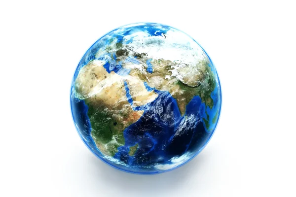 Aarde model met weergave van de atmosferische effecten van Afrika en Azië — Stockfoto