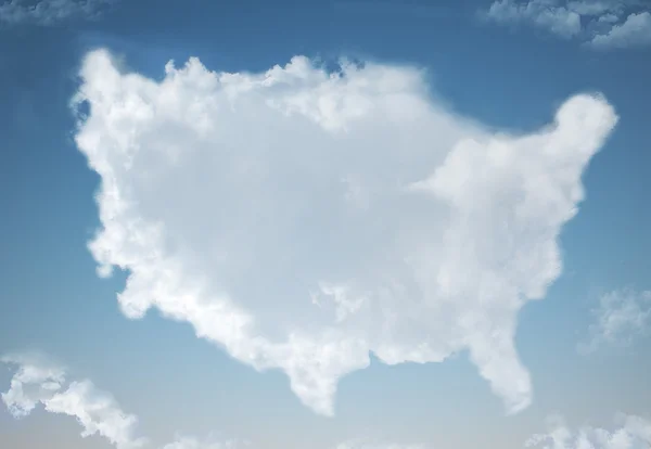 Formação de nuvens na forma dos Estados Unidos — Fotografia de Stock