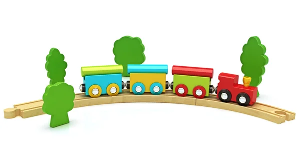 Ahşap oyuncak tren — Stok fotoğraf