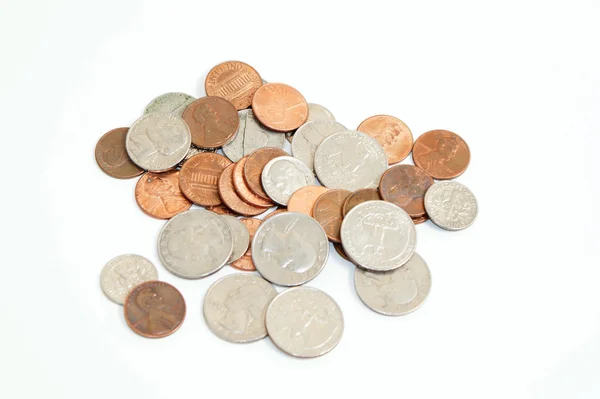 Dolar, mince centů — Stock fotografie