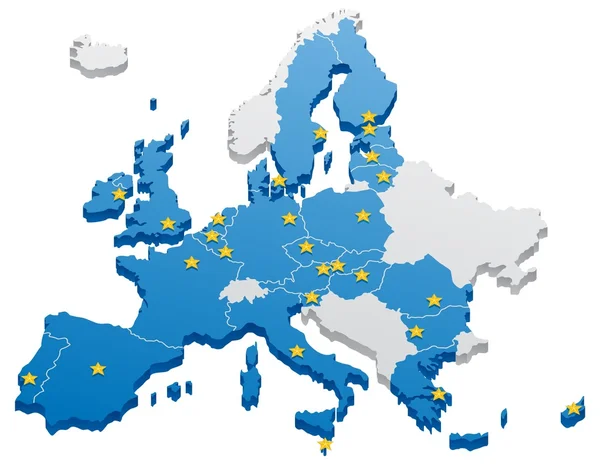 Europeiska unionen karta — Stock vektor