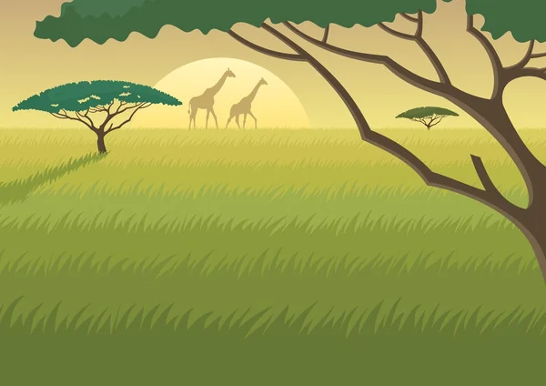 Африканский пейзаж — стоковый вектор