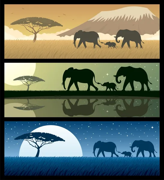Африканские пейзажи 2 — стоковый вектор