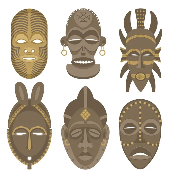 Africké masky — Stockový vektor