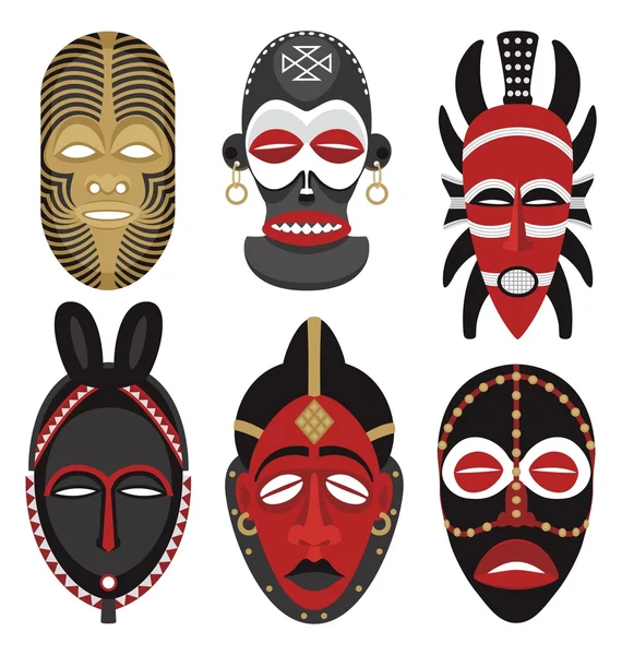 Máscaras africanas 2 — Archivo Imágenes Vectoriales