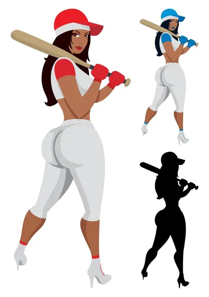 Μπέιζμπολ κορίτσι — Διανυσματικό Αρχείο