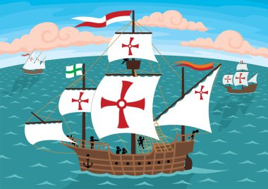 Columbus's Ships clipart