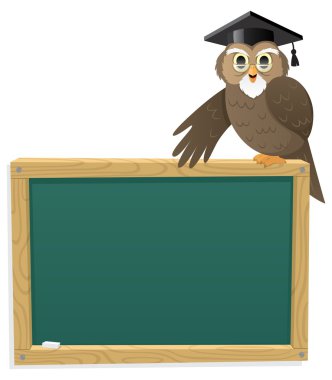 Owl & Blackboard clipart