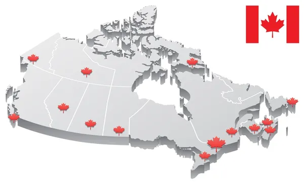 Kaart van Canada — Stockvector