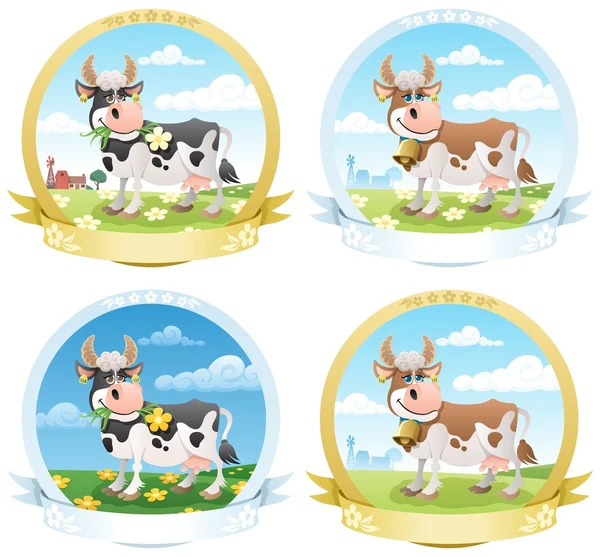 Dairy Products Labels — Stock Vector