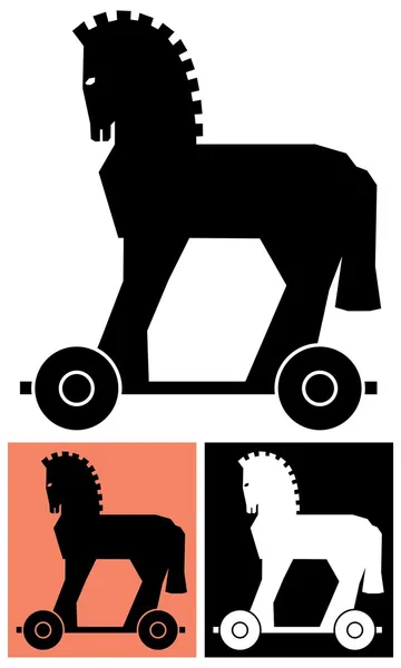 Decoratieve Trojaans paard — Stockvector