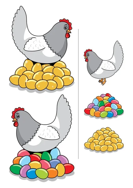 Hen & Eggs — Stock Vector