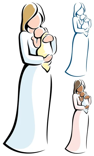 母亲和儿童 — 图库矢量图片