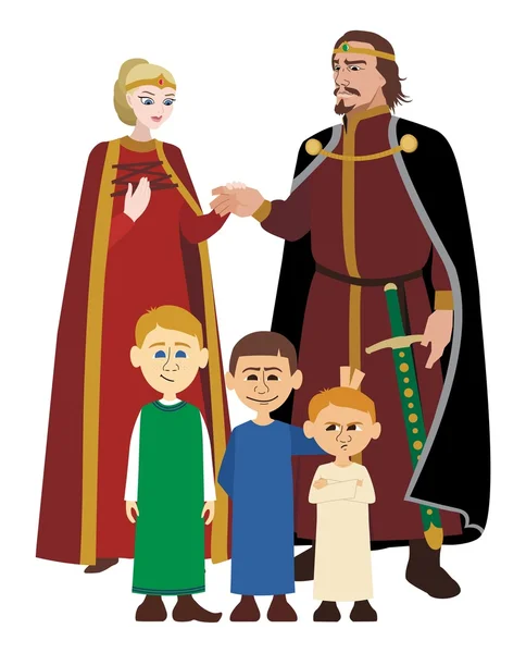 Благородная семья на белом — стоковый вектор