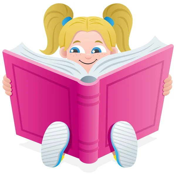 読書する少女 — ストックベクタ