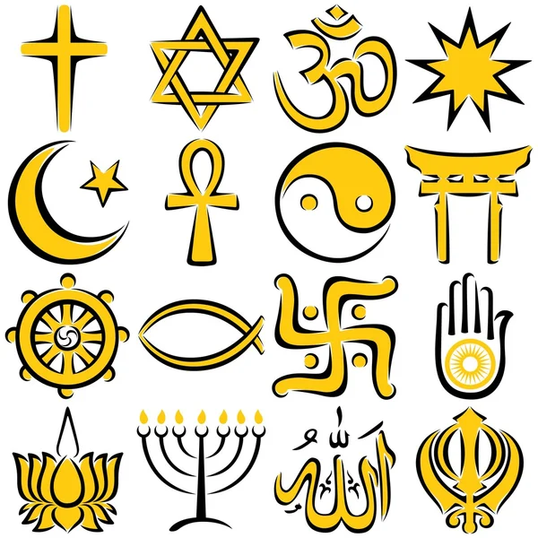 Символы религии — стоковый вектор