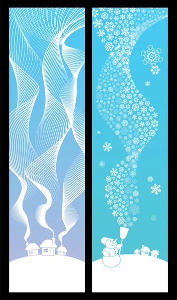 Bannières d'hiver verticales — Image vectorielle