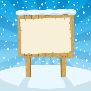 Sign & Snow clipart