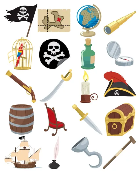 De pictogrammen van de piraat — Stockvector