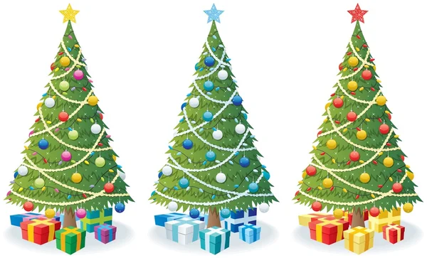 Рождественская елка и подарки — стоковый вектор