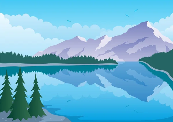 Гірське озеро — стоковий вектор