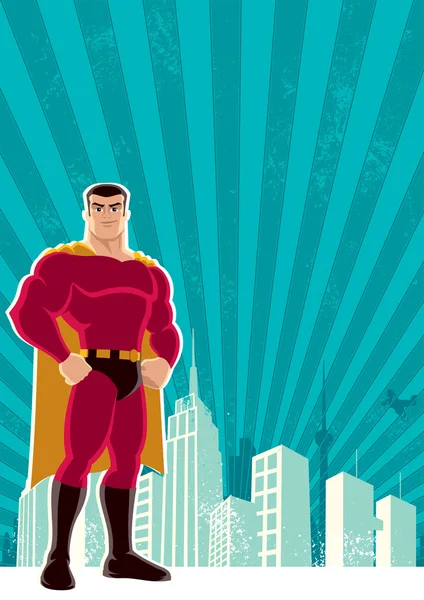 Cidade super-herói — Vetor de Stock