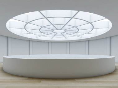 Minimalist interior with atrium. clipart