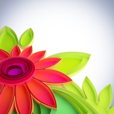 Colorful flower in quilling techniques. clipart