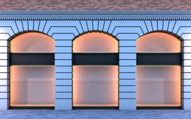 Classical empty storefront. clipart