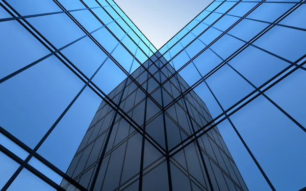 Hochmoderne Glasfassade und Himmel. — Stockfoto