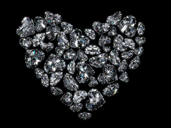 Сердце алмазов — стоковое фото