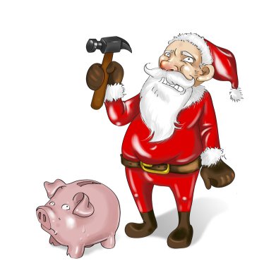 Bankrupt santa claus clipart