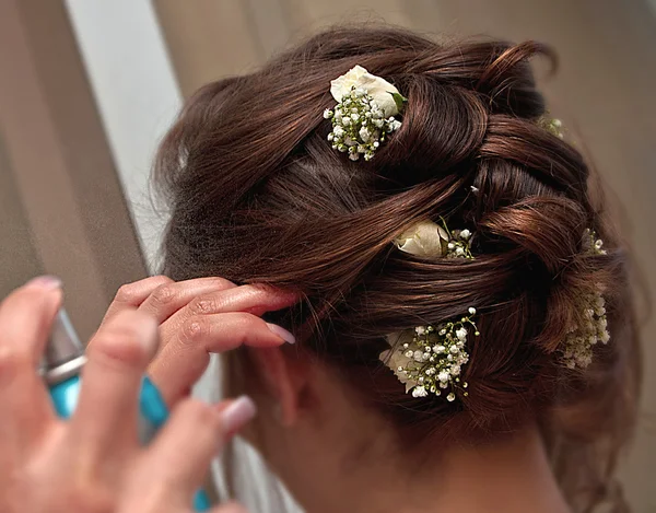 stock image Hairstyling a spouse