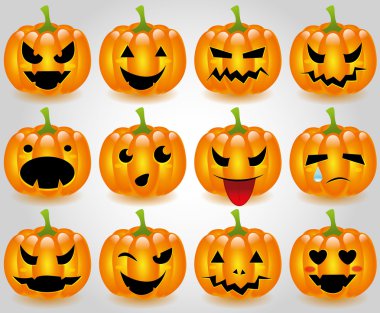 Halloween pumpkins smileys clipart